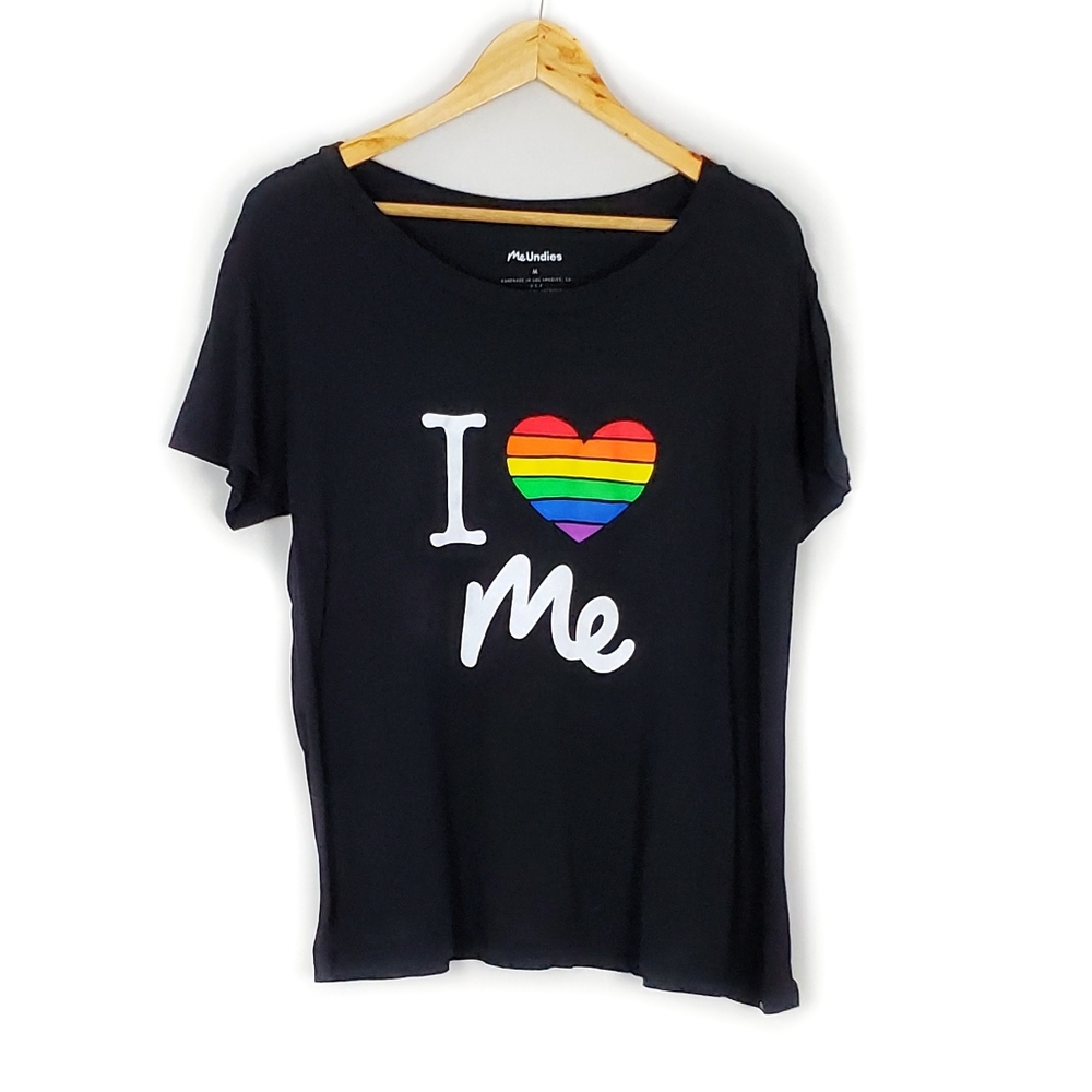 MeUndies I Love Me Rainbow Tee Size Medium - Picture 2 of 5